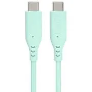 Cablu PremiumCord din silicon cu conectori USB-C 60W 480Mbps turcoaz extra moale 1,5m