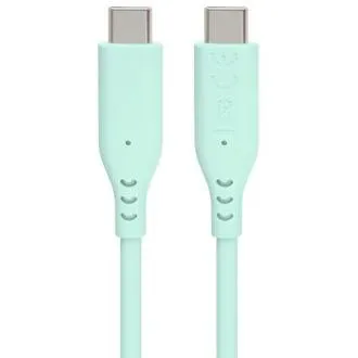 Cablu PremiumCord din silicon cu conectori USB-C 60W 480Mbps turcoaz extra moale 1,5m Cablu PremiumCord din silicon cu conectori USB-C 60W 480Mbps turcoaz extra moale 1,5m