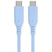 Cablu PremiumCord din silicon cu conectori USB-C 60W 480Mbps albastru extra moale 1.5m