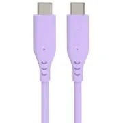 Cablu PremiumCord din silicon cu conectori USB-C 60W 480Mbps violet extra moale 1.5m