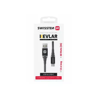 SWISSTEN CABLU DE DATE KEVLAR USB/USB-C 1,5 M ANTRACIT