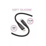 SWISSTEN CABLU DE DATE SILICON MOALE USB-C / USB-C 1.5 M 60W NEGRU