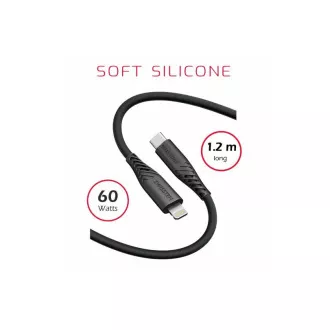 SWISSTEN CABLU DE DATE SILICON MOALE USB-C / LIGHTNING 1.2 M 60W NEGRU