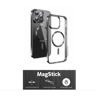 SWISSTEN CASE CLEAR JELLY MagStick METALLIC pentru IPHONE 13 MINI BLACK