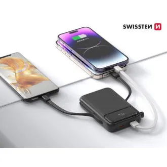 Acumulator extern SWISSTEN 10000 mAh PD 20W cu cabluri USB-C și LIGHTNING integrate (compatibil cu MagSafe) Acumulator extern SWISSTEN 10000 mAh PD 20W cu cabluri USB-C și LIGHTNING integrate (compatibil cu MagSafe)