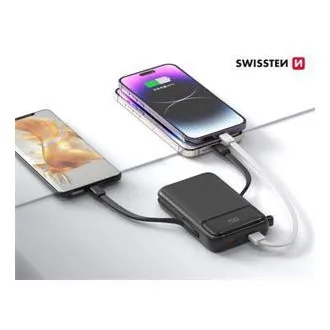 Acumulator extern SWISSTEN 10000 mAh PD 20W cu cabluri USB-C și LIGHTNING integrate (compatibil cu MagSafe) Acumulator extern SWISSTEN 10000 mAh PD 20W cu cabluri USB-C și LIGHTNING integrate (compatibil cu MagSafe)