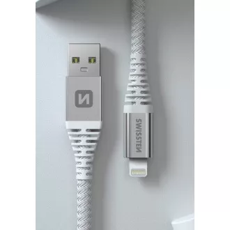 CABLU DE DATE ELVETIAN KEVLAR USB / LIGHTNING 1,5 M ALB