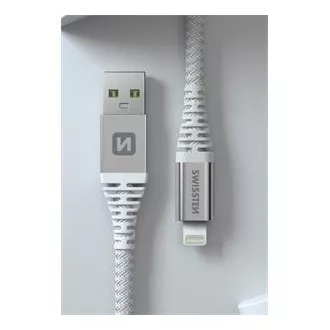 CABLU DE DATE ELVETIAN KEVLAR USB / LIGHTNING 1,5 M ALB