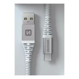 CABLU DE DATE ELVETIAN KEVLAR USB / USB-C 1,5 M ALB