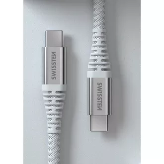 CABLU DE DATE ELVETIAN KEVLAR USB-C / USB-C 1,5 M ALB