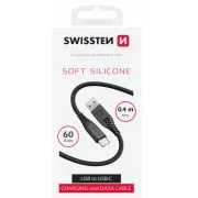 CABLU DE DATE ELVETIAN SILICON MOI USB / USB-C 0,4 M NEGRU