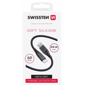 CABLU DE DATE ELVETIAN SILICON MOI USB / USB-C 0,4 M NEGRU CABLU DE DATE ELVETIAN SILICON MOI USB / USB-C 0,4 M NEGRU