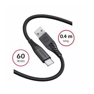CABLU DE DATE ELVETIAN SILICON MOI USB / USB-C 0,4 M NEGRU CABLU DE DATE ELVETIAN SILICON MOI USB / USB-C 0,4 M NEGRU