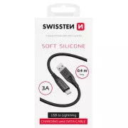 CABLU DE DATE ELVETIAN SILICON MOI USB-A / LIGHTNING 0,4 M NEGRU