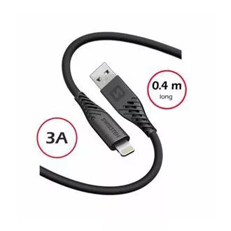 CABLU DE DATE ELVETIAN SILICON MOI USB-A / LIGHTNING 0,4 M NEGRU