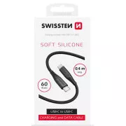 CABLU DE DATE ELVETIAN SILICON MOI USB-C / USB-C 0,4 M NEGRU