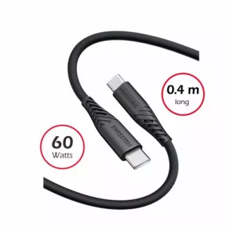 CABLU DE DATE ELVETIAN SILICON MOI USB-C / USB-C 0,4 M NEGRU