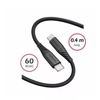 CABLU DE DATE ELVETIAN SILICON MOI USB-C / USB-C 0,4 M NEGRU