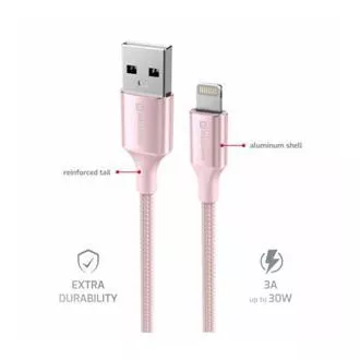 SWISSTEN CABLU DE DATE TEXTILE II USB / LIGHTNING 1,5 M ROZ SWISSTEN CABLU DE DATE TEXTILE II USB / LIGHTNING 1,5 M ROZ