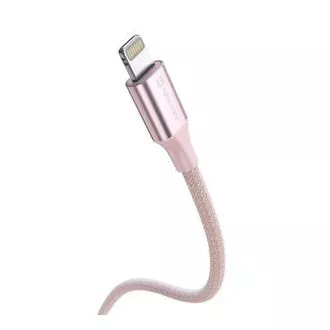 SWISSTEN CABLU DE DATE TEXTILE II USB / LIGHTNING 1,5 M ROZ SWISSTEN CABLU DE DATE TEXTILE II USB / LIGHTNING 1,5 M ROZ