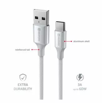 SWISSTEN CABLU DE DATE TEXTILE II USB / USB-C 1,5 M ALB