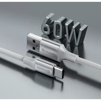 SWISSTEN CABLU DE DATE TEXTILE II USB / USB-C 1,5 M ALB