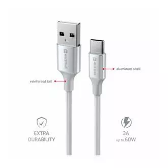 SWISSTEN CABLU DE DATE TEXTILE II USB / USB-C 1,5 M ALB