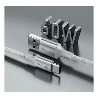 SWISSTEN CABLU DE DATE TEXTILE II USB / USB-C 1,5 M ALB