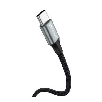 SWISSTEN CABLU DE DATE TEXTILE II USB / USB-C 1,5 M NEGRU