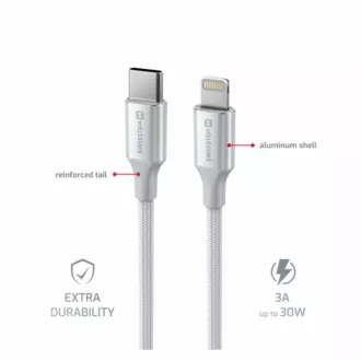 SWISSTEN CABLU DE DATE TEXTILE II USB-C / LIGHTNING 1,5 M ALB