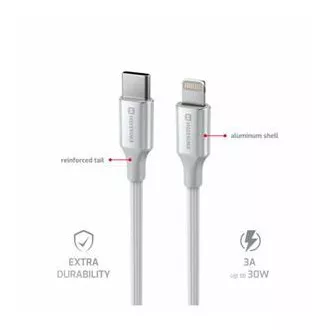 SWISSTEN CABLU DE DATE TEXTILE II USB-C / LIGHTNING 1,5 M ALB