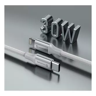 SWISSTEN CABLU DE DATE TEXTILE II USB-C / LIGHTNING 1,5 M ALB