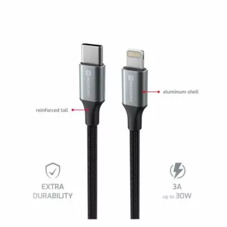 SWISSTEN CABLU DE DATE TEXTILE II USB-C / LIGHTNING 1,5 M NEGRU SWISSTEN CABLU DE DATE TEXTILE II USB-C / LIGHTNING 1,5 M NEGRU