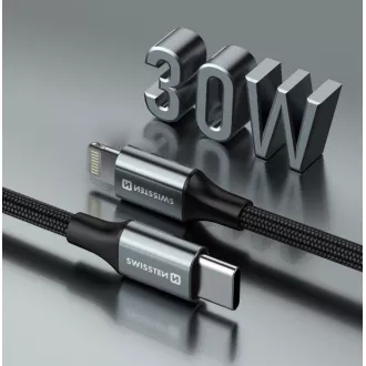 SWISSTEN CABLU DE DATE TEXTILE II USB-C / LIGHTNING 1,5 M NEGRU SWISSTEN CABLU DE DATE TEXTILE II USB-C / LIGHTNING 1,5 M NEGRU