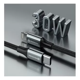 SWISSTEN CABLU DE DATE TEXTILE II USB-C / LIGHTNING 1,5 M NEGRU SWISSTEN CABLU DE DATE TEXTILE II USB-C / LIGHTNING 1,5 M NEGRU