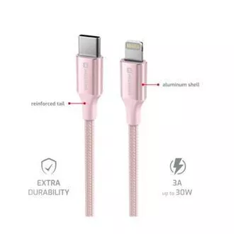 SWISSTEN CABLU DE DATE TEXTILE II USB-C / LIGHTNING 1,5 M ROZ