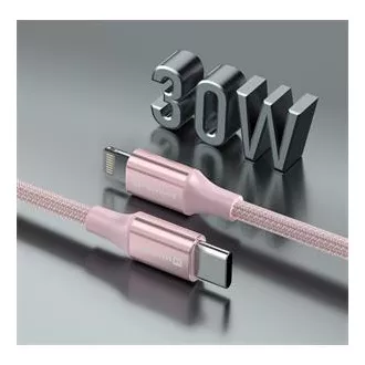 SWISSTEN CABLU DE DATE TEXTILE II USB-C / LIGHTNING 1,5 M ROZ