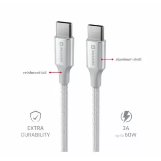 SWISSTEN CABLU DE DATE TEXTILE II USB-C / USB-C 1,5 M ALB