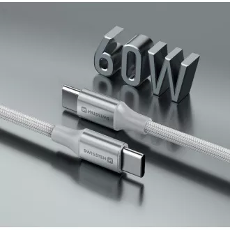 SWISSTEN CABLU DE DATE TEXTILE II USB-C / USB-C 1,5 M ALB