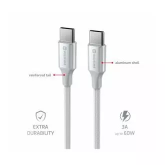 SWISSTEN CABLU DE DATE TEXTILE II USB-C / USB-C 1,5 M ALB