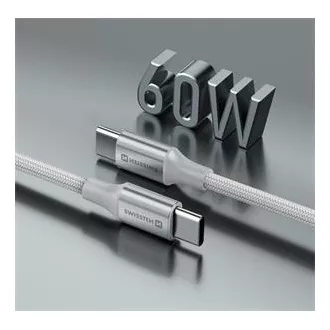 SWISSTEN CABLU DE DATE TEXTILE II USB-C / USB-C 1,5 M ALB