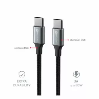 SWISSTEN CABLU DE DATE TEXTILE II USB-C / USB-C 1,5 M NEGRU