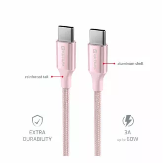 SWISSTEN CABLU DE DATE TEXTILE II USB-C / USB-C 1,5 M ROZ
