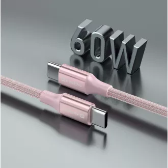 SWISSTEN CABLU DE DATE TEXTILE II USB-C / USB-C 1,5 M ROZ
