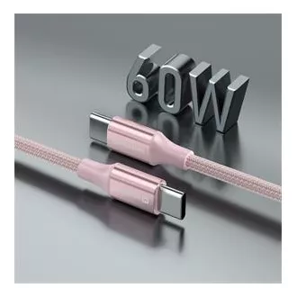 SWISSTEN CABLU DE DATE TEXTILE II USB-C / USB-C 1,5 M ROZ