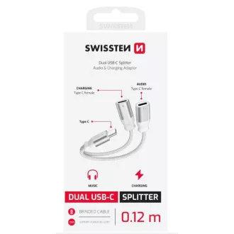 ADAPTATOR AUDIO ÎNCĂRCARE ELVETIAN TEXTIL USB-C (mascul) / 2x USB-C (femă) 0,12 M ALB ADAPTATOR AUDIO ÎNCĂRCARE ELVETIAN TEXTIL USB-C (mascul) / 2x USB-C (femă) 0,12 M ALB