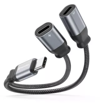 ADAPT AUDIO ÎNCĂRCARE ELVETIAN TEXTIL USB-C (mascul) / 2x USB-C (femă) 0,12 M NEGRU ADAPT AUDIO ÎNCĂRCARE ELVETIAN TEXTIL USB-C (mascul) / 2x USB-C (femă) 0,12 M NEGRU