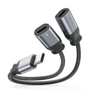 ADAPT AUDIO ÎNCĂRCARE ELVETIAN TEXTIL USB-C (mascul) / 2x USB-C (femă) 0,12 M NEGRU ADAPT AUDIO ÎNCĂRCARE ELVETIAN TEXTIL USB-C (mascul) / 2x USB-C (femă) 0,12 M NEGRU