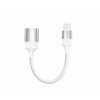 ADAPTATOR SWISSTEN OTG TEXTIL LIGHTNING (mascul) / USB-A (fema) 0,12 M ALB