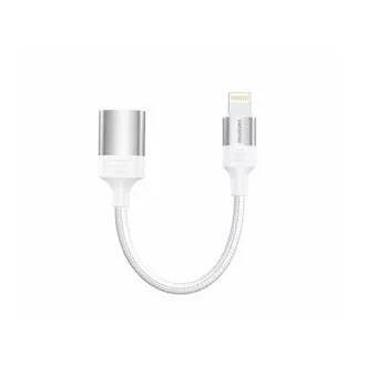 ADAPTATOR SWISSTEN OTG TEXTIL LIGHTNING (mascul) / USB-A (fema) 0,12 M ALB